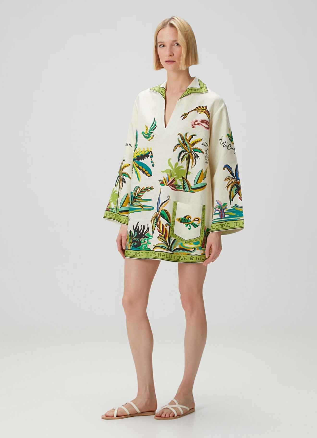 ALM Day Dream Linen Tunic Mini Dress