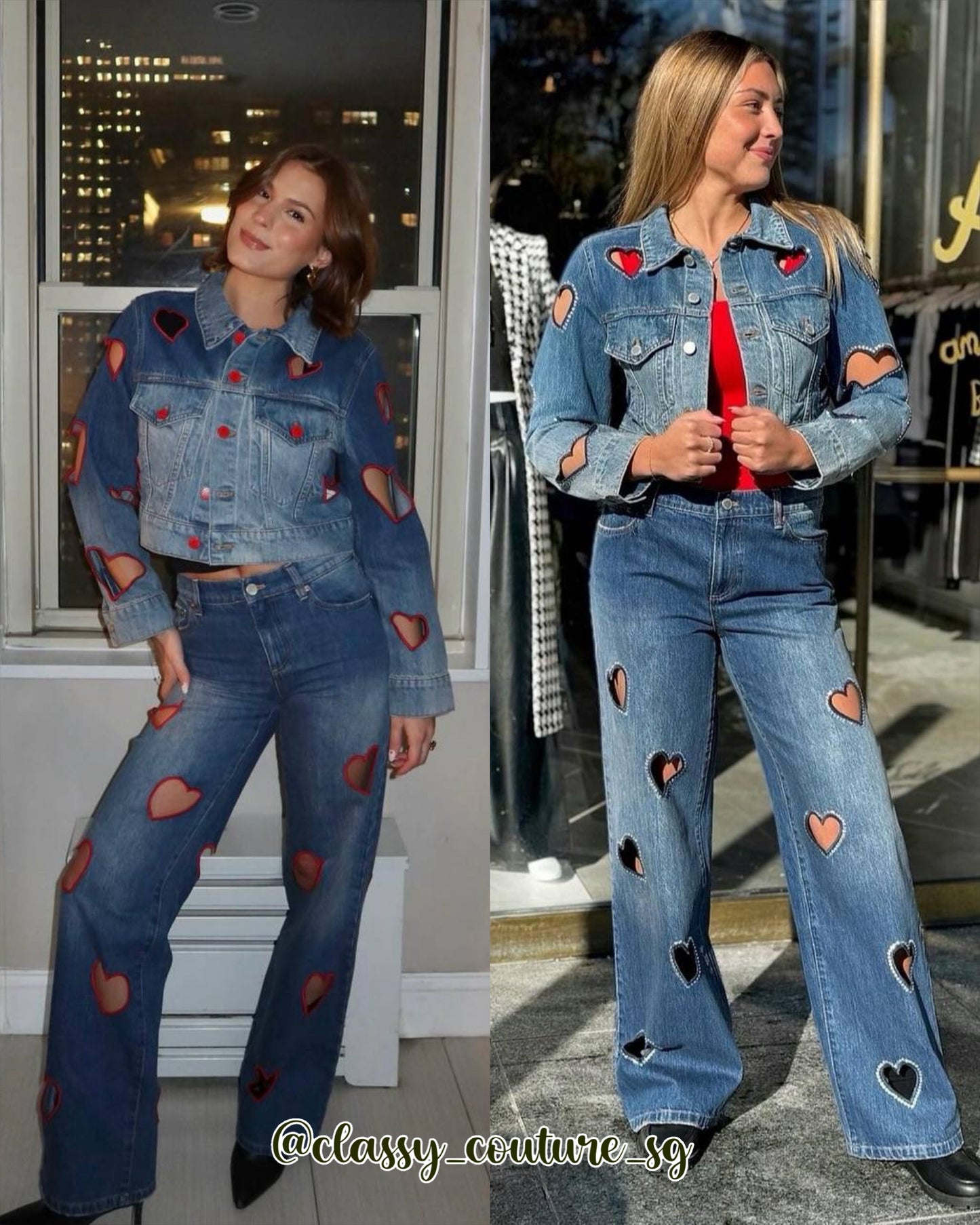 AO Karrie Embroidered Heart Cutout Jeans