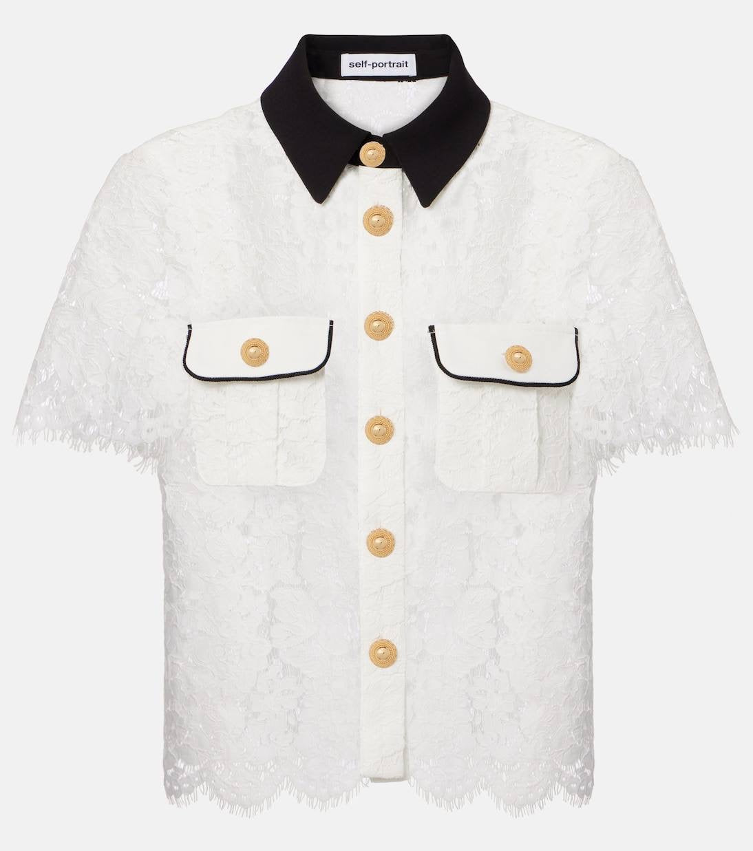 SP Lace Contrast Collar Shirt