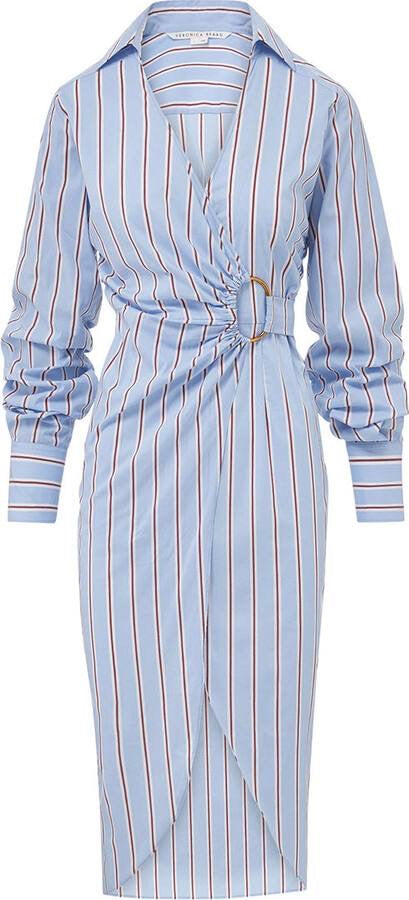 VB Afton Sheath Cotton-Blend Wrap Midi Dress