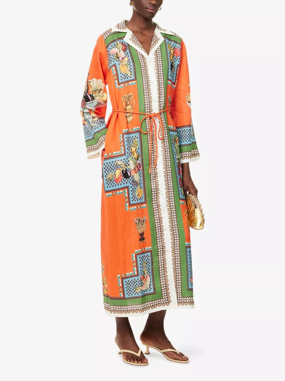 ALM Rocco Linen Shirtdress Midi Dress