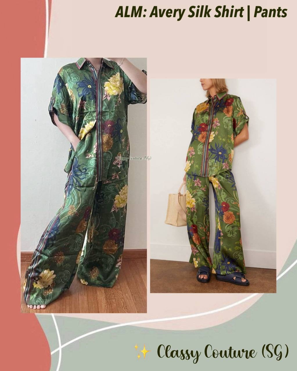 ALM Avery Silk Shirt | Pants | Set