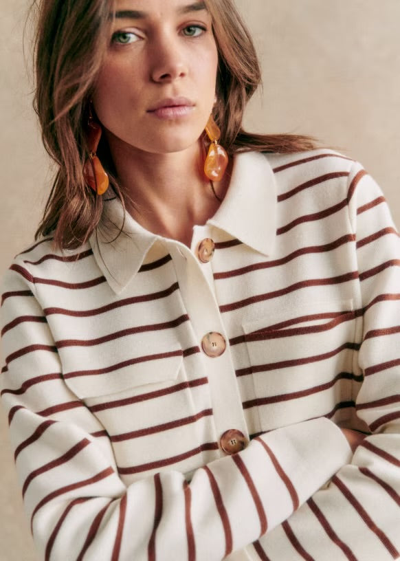 SZ Betty Cardigan in Stripes Merino Wool