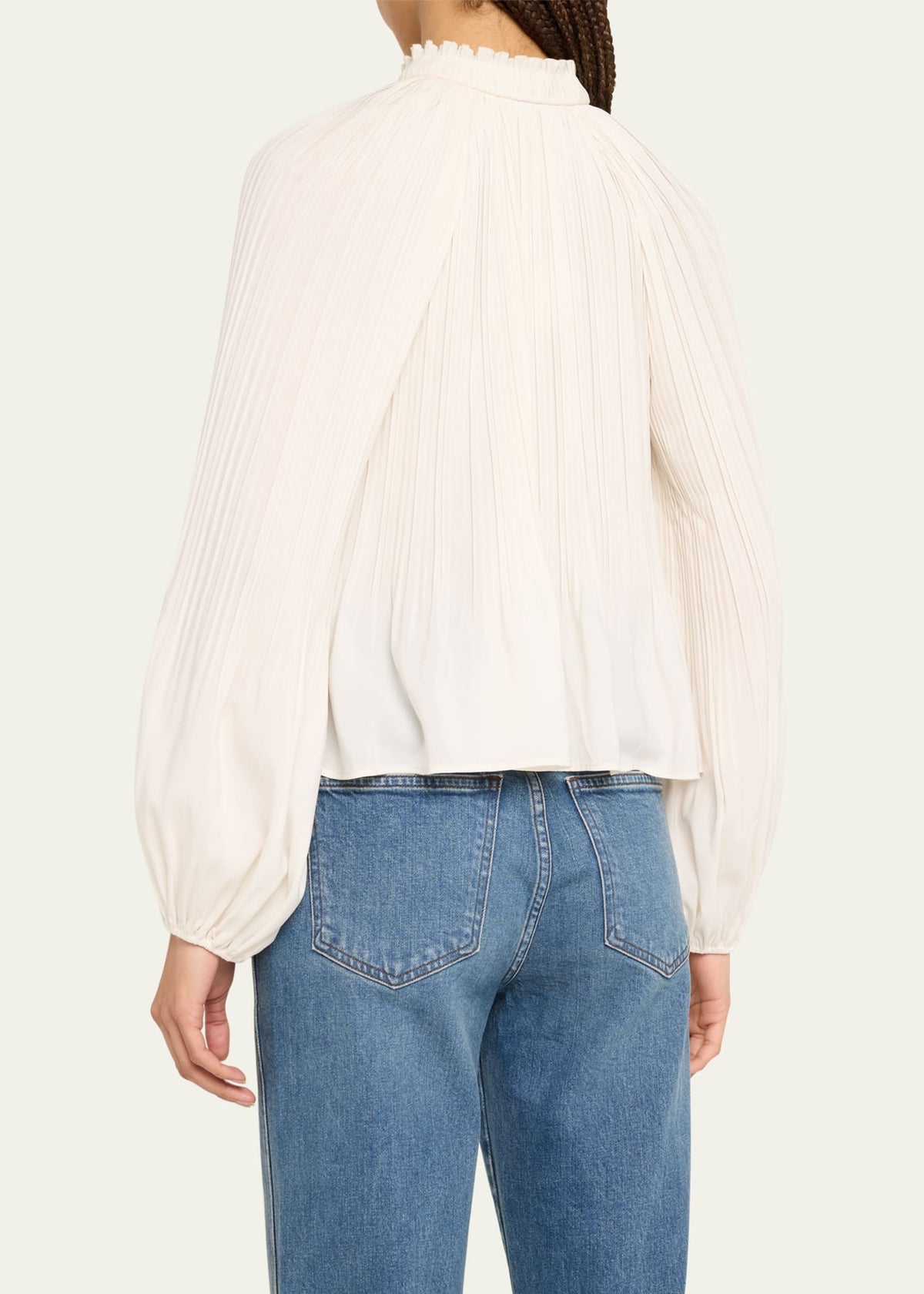VB Walker Pleated Plissé Blouse Top