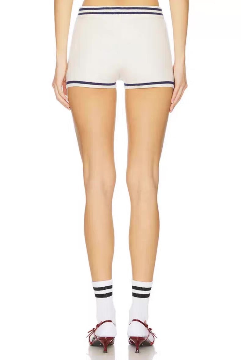 FLL Simona Pointelle Striped Polo Shirt | Shorts | Set