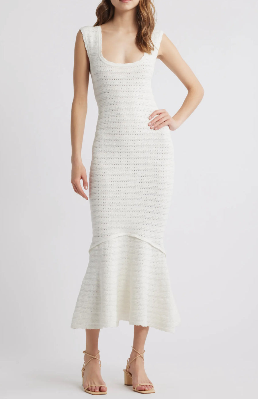 LSF Leigh Pointelle Bodycon Midi Dress