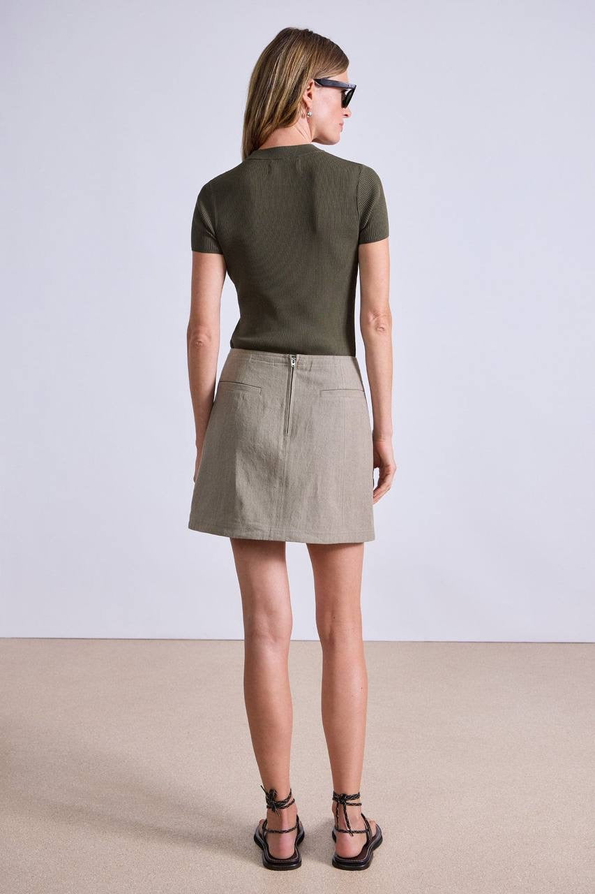 AA Helena V Neck Vest | Chi Mini Skirt | Cotton-Linen Set