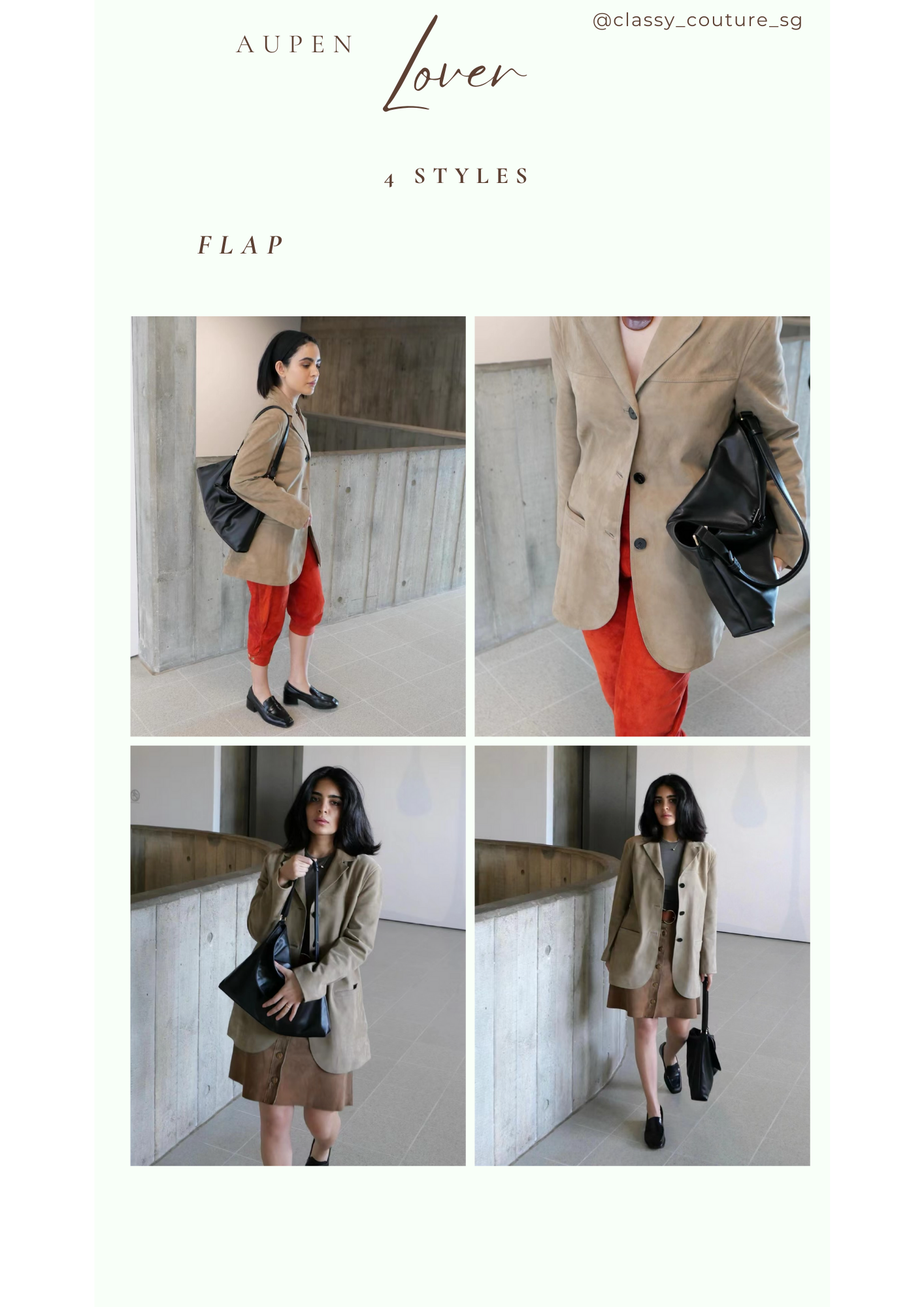 APN Lover Calfskin Leather Bag - Flap & Zip