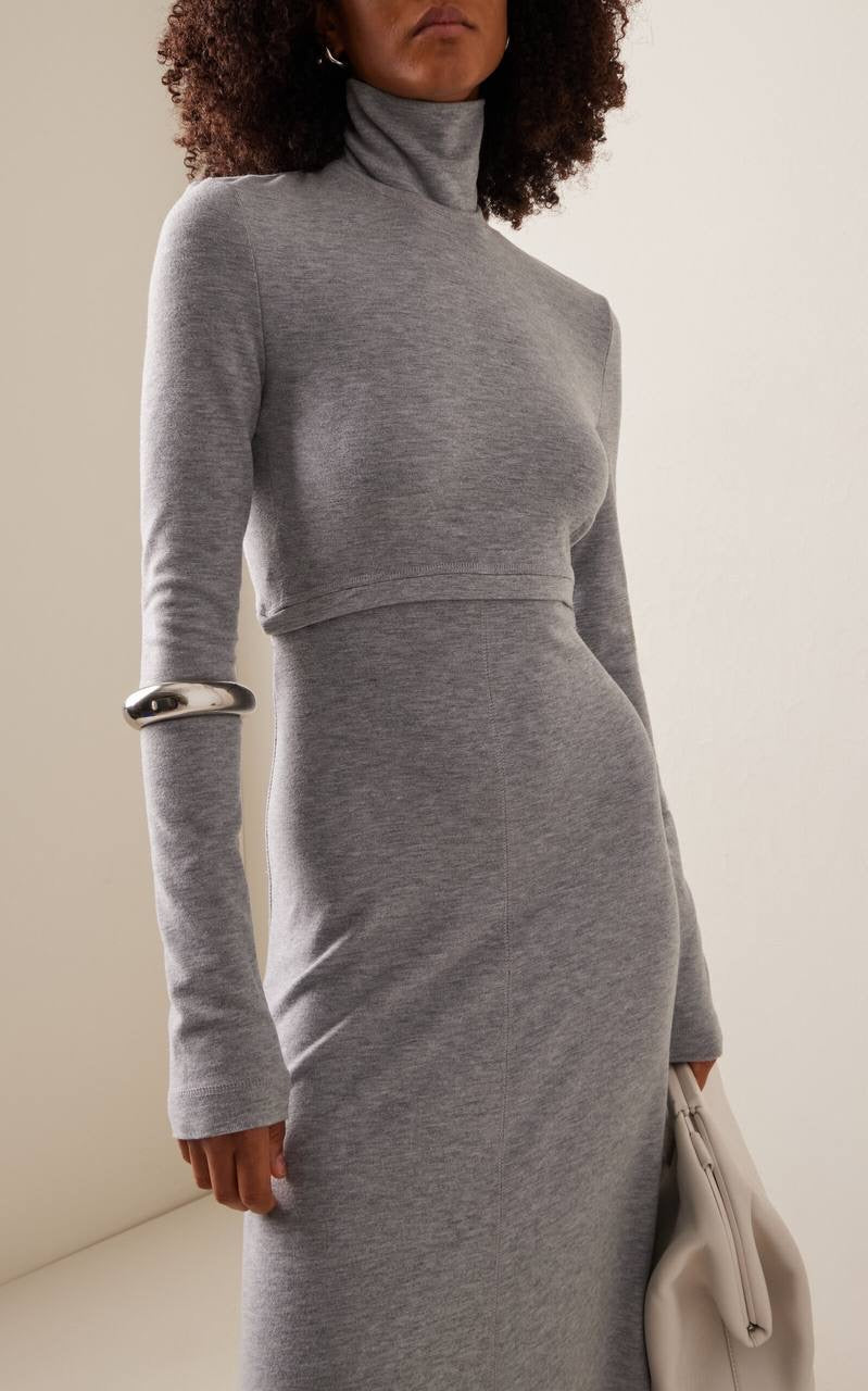 PS Jayne Rib Knit Turtleneck Midi Dress