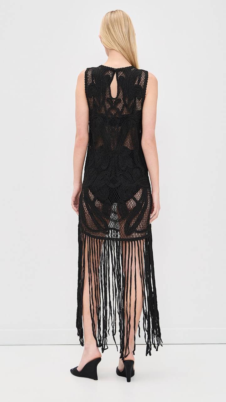 TG: Kim Fringed Crochet Dress
