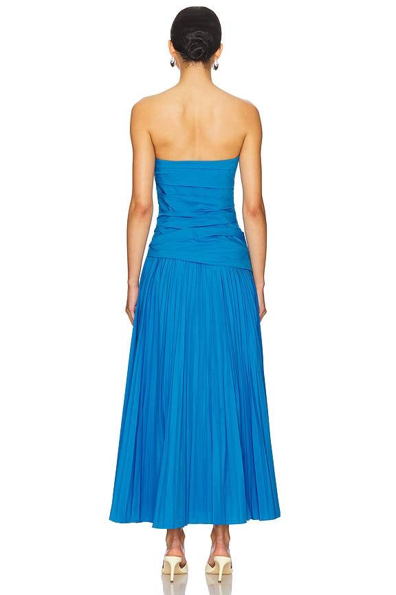 SK Arie Bandeau Pleated Cotton Midi Dress
