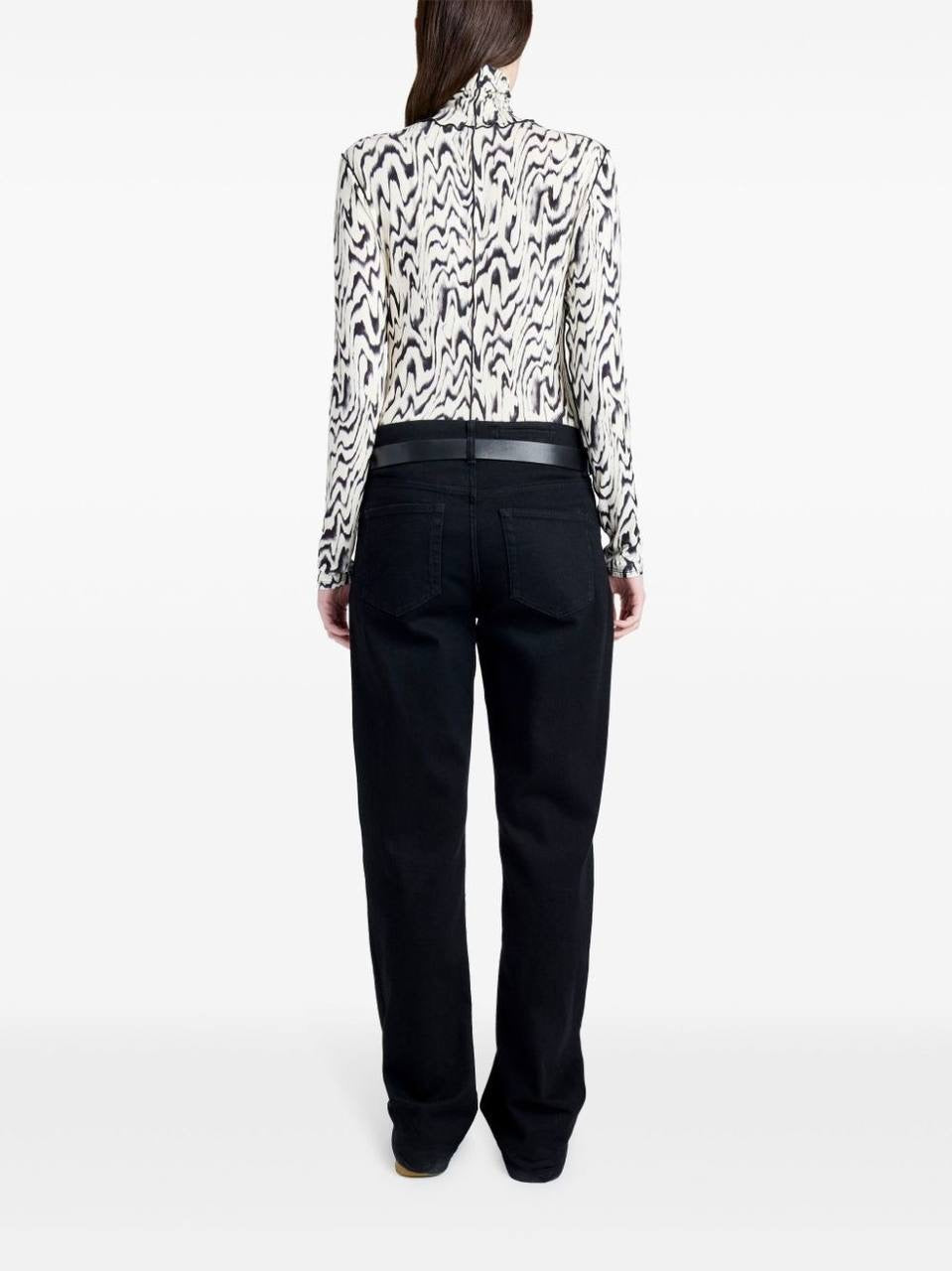 PS Audrey Printed Jersey Turtleneck Top