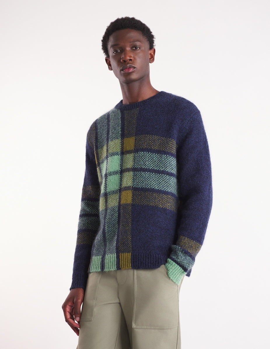 MK Men’s Graphic Check Wool-Blend Pullover Sweater | Cardigan