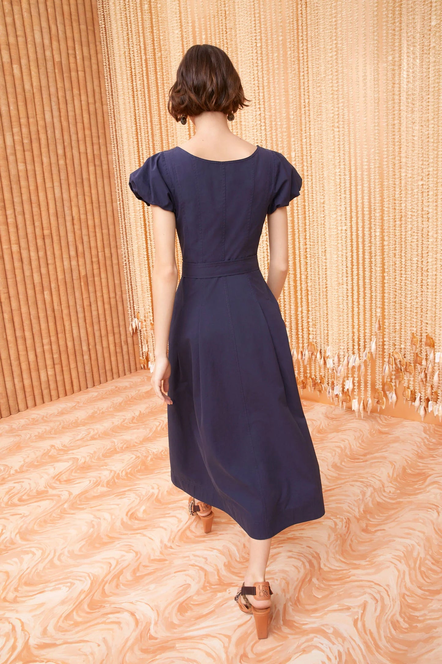 UJ Rhea Belted Cotton Midi Dress
