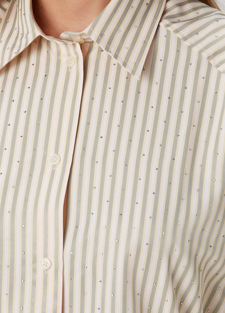 SD Stella Rhinestone Cropped Cotton Shirt | Stellie Pleated Mini Skirt | Set