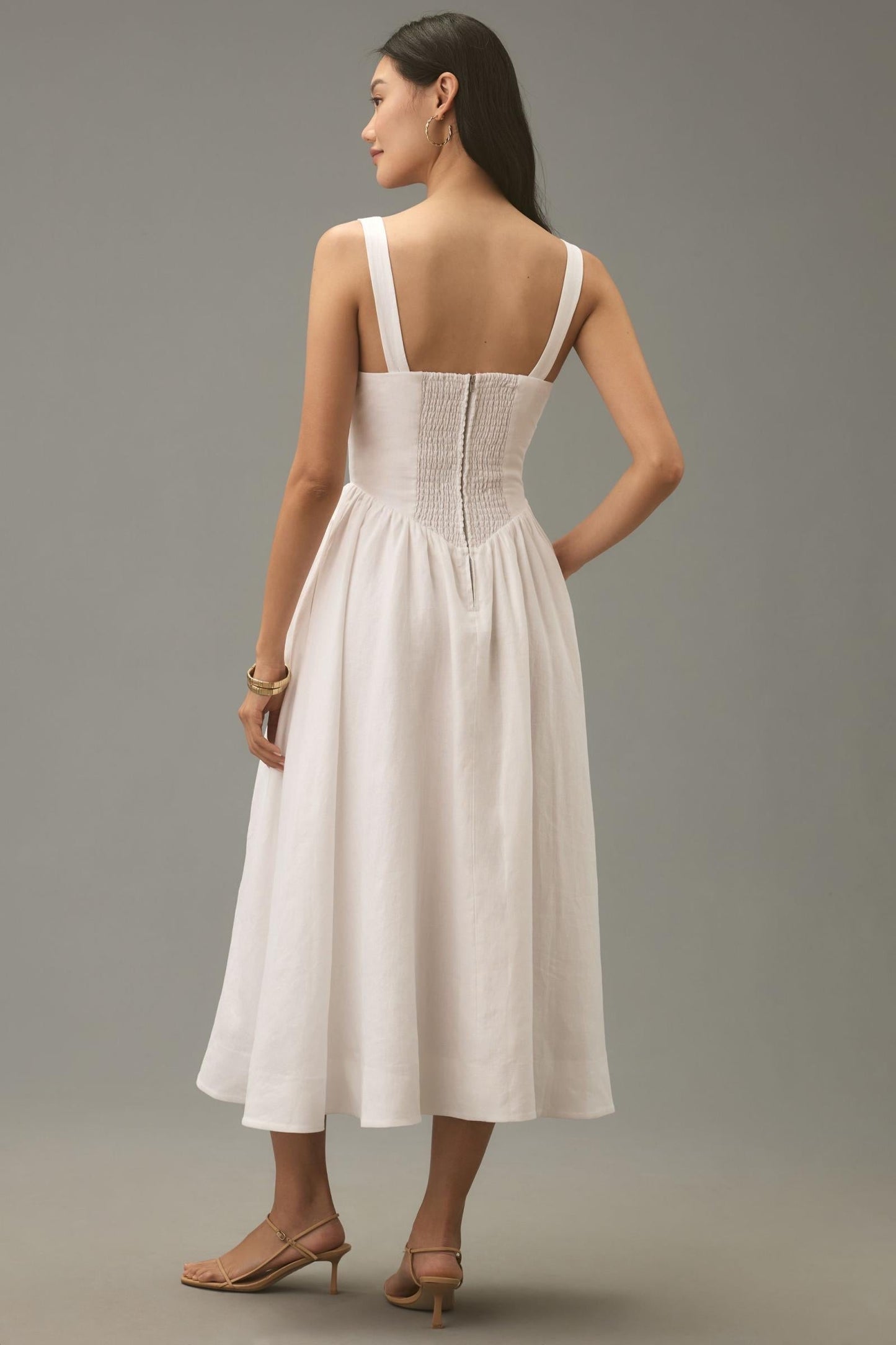 (PART 2/2) Ref Balia Midi Dress in White Linen | Parmesan Linen | Cotton Blue Denim