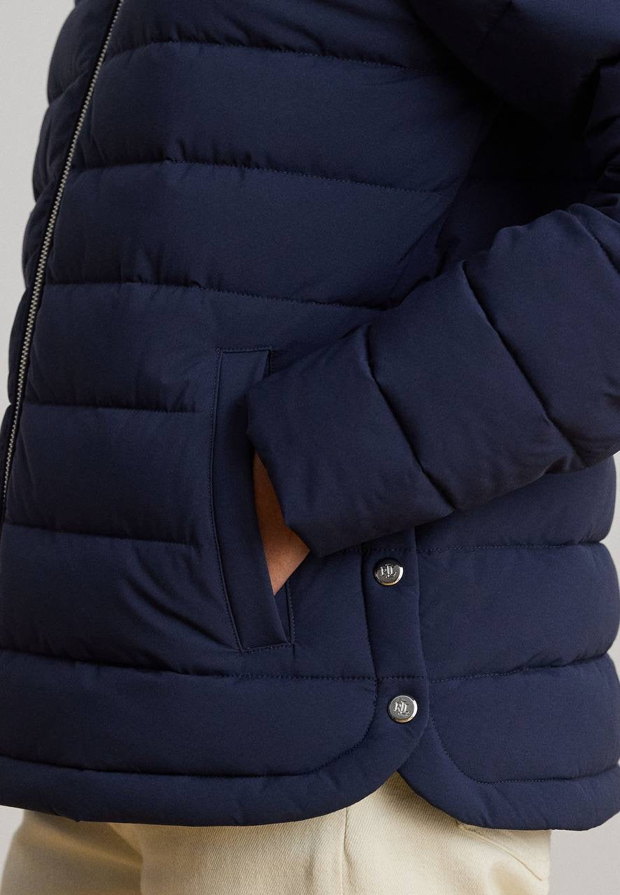 Quilted Stand-collar Mockneck Lightweight Puffer Jacket