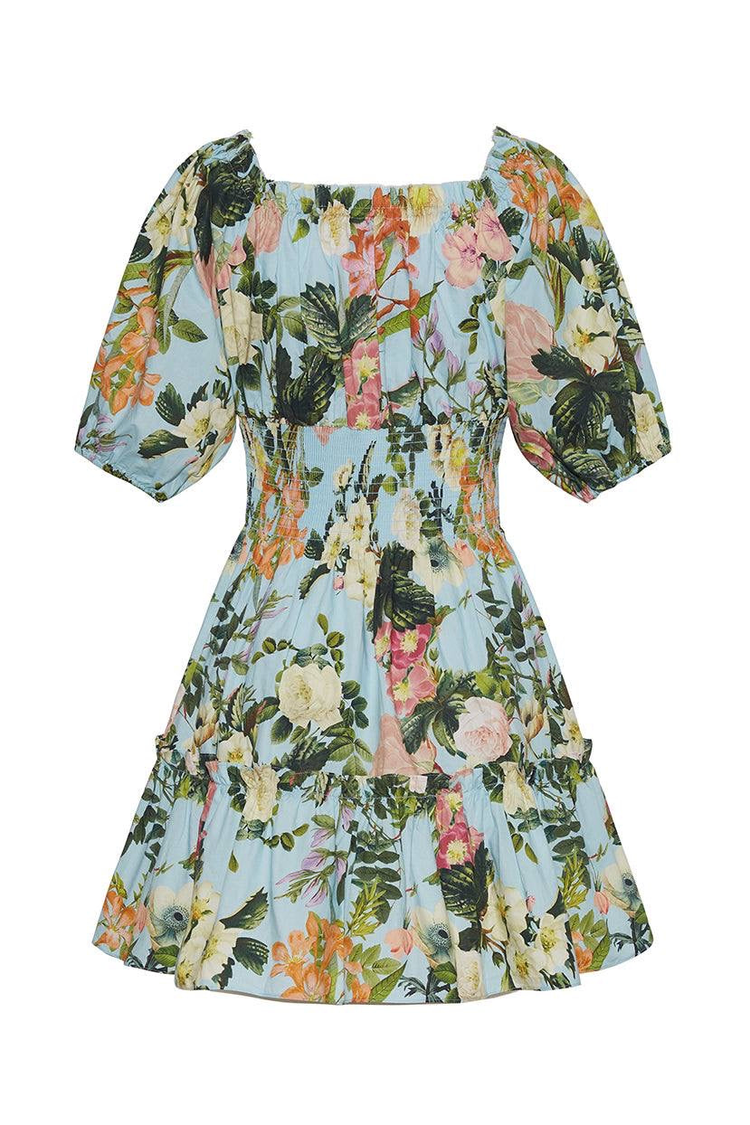 CC Sally Cotton Mini Dress in Light Blue Kingston Floral