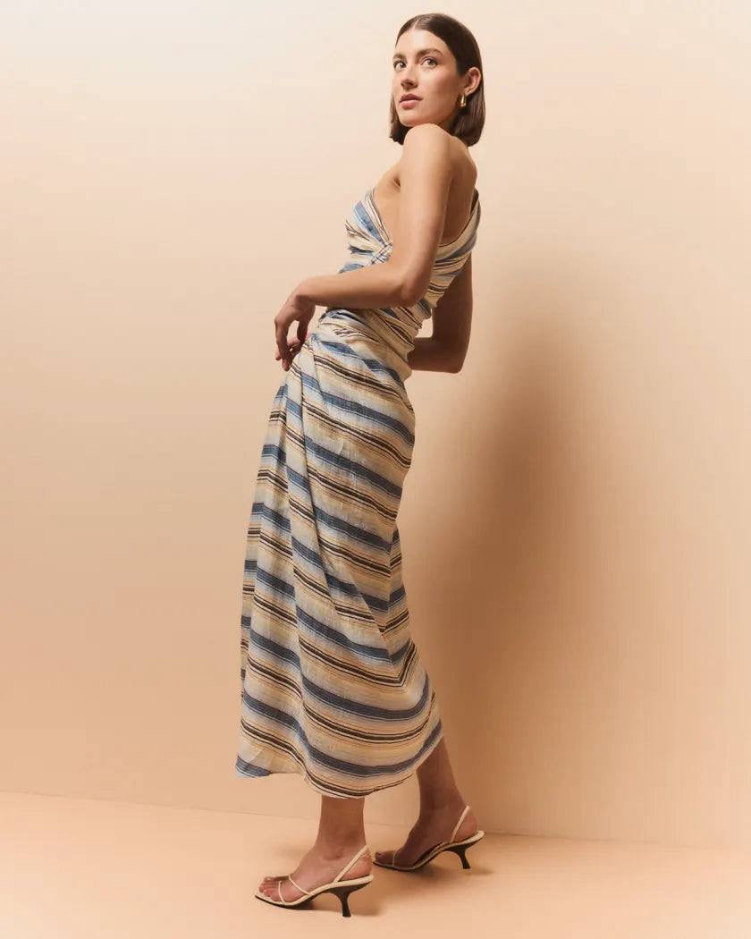 2 Colors! ALC Carolyn Viscose-Silk One Shoulder Midi Dress