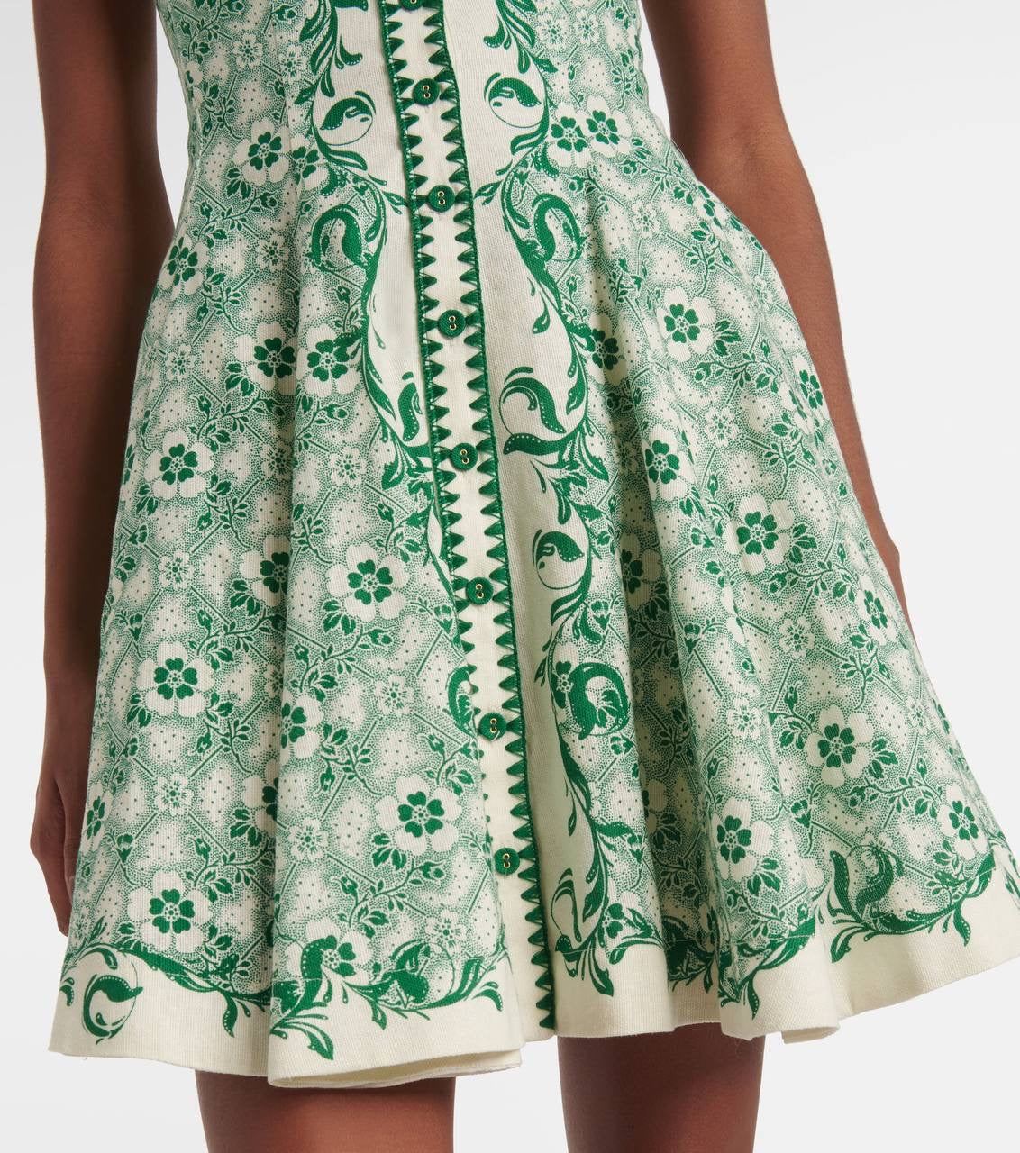 ALM Olive Linen Printed Mini Dress