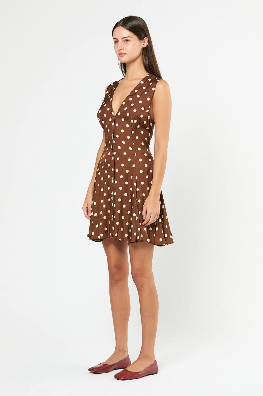 DN Aubrey Silk-Viscose Polka Dot Mini Dress