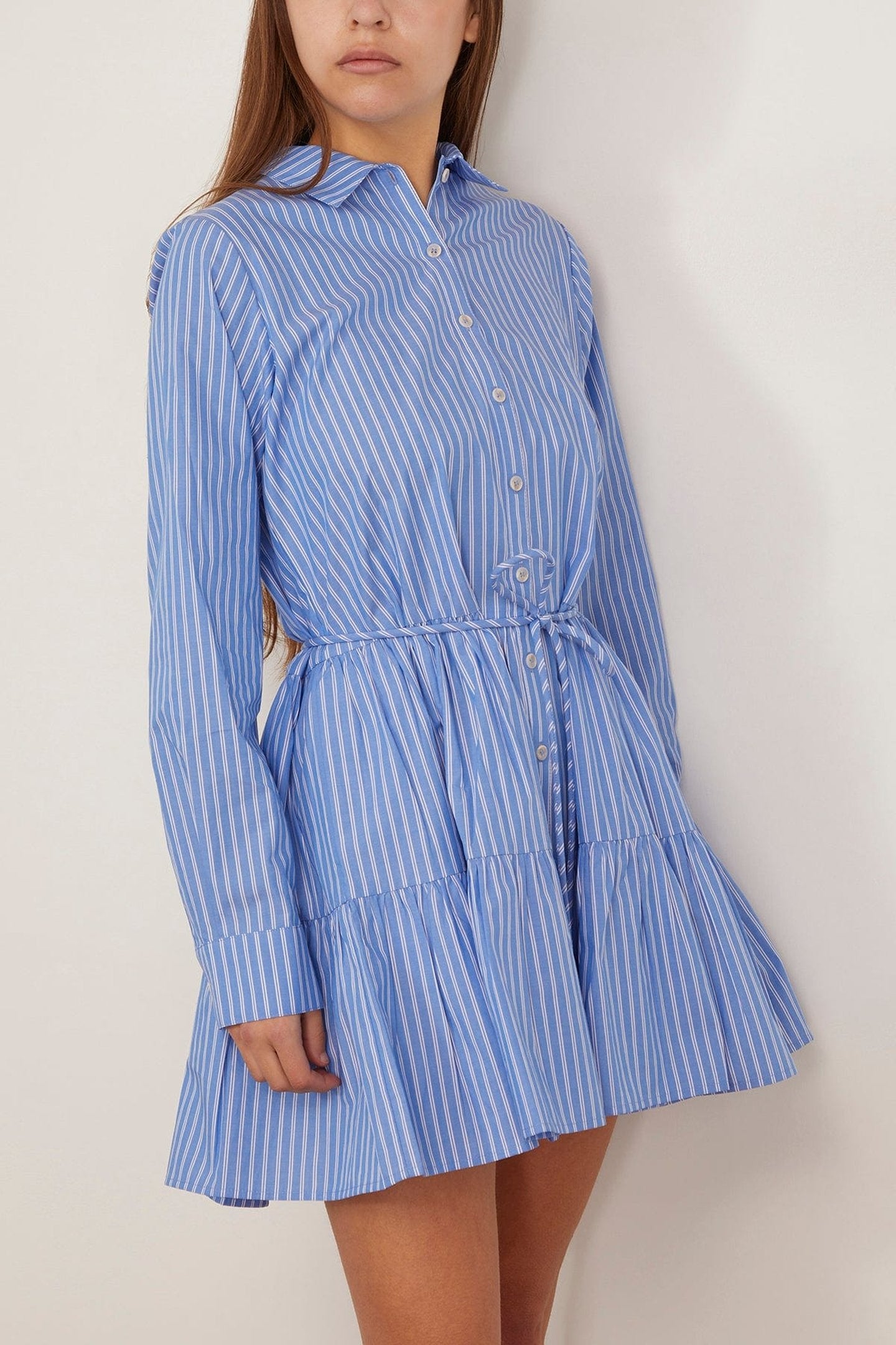 AA Anna Stripe Cotton Shirtdress Mini Dress