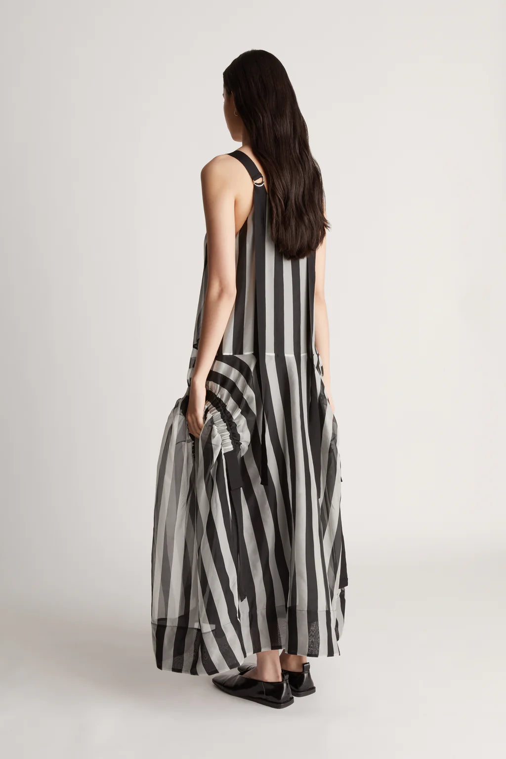LM Marlow Silk Sheer Shirt | Apron Midi Dress