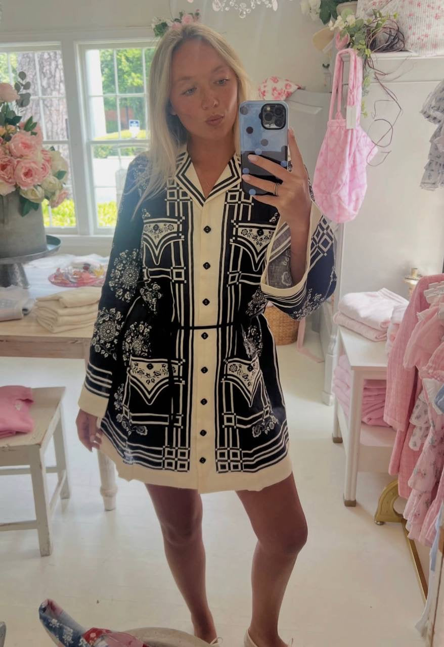 ALM Bandera Linen Mini Shirtdress