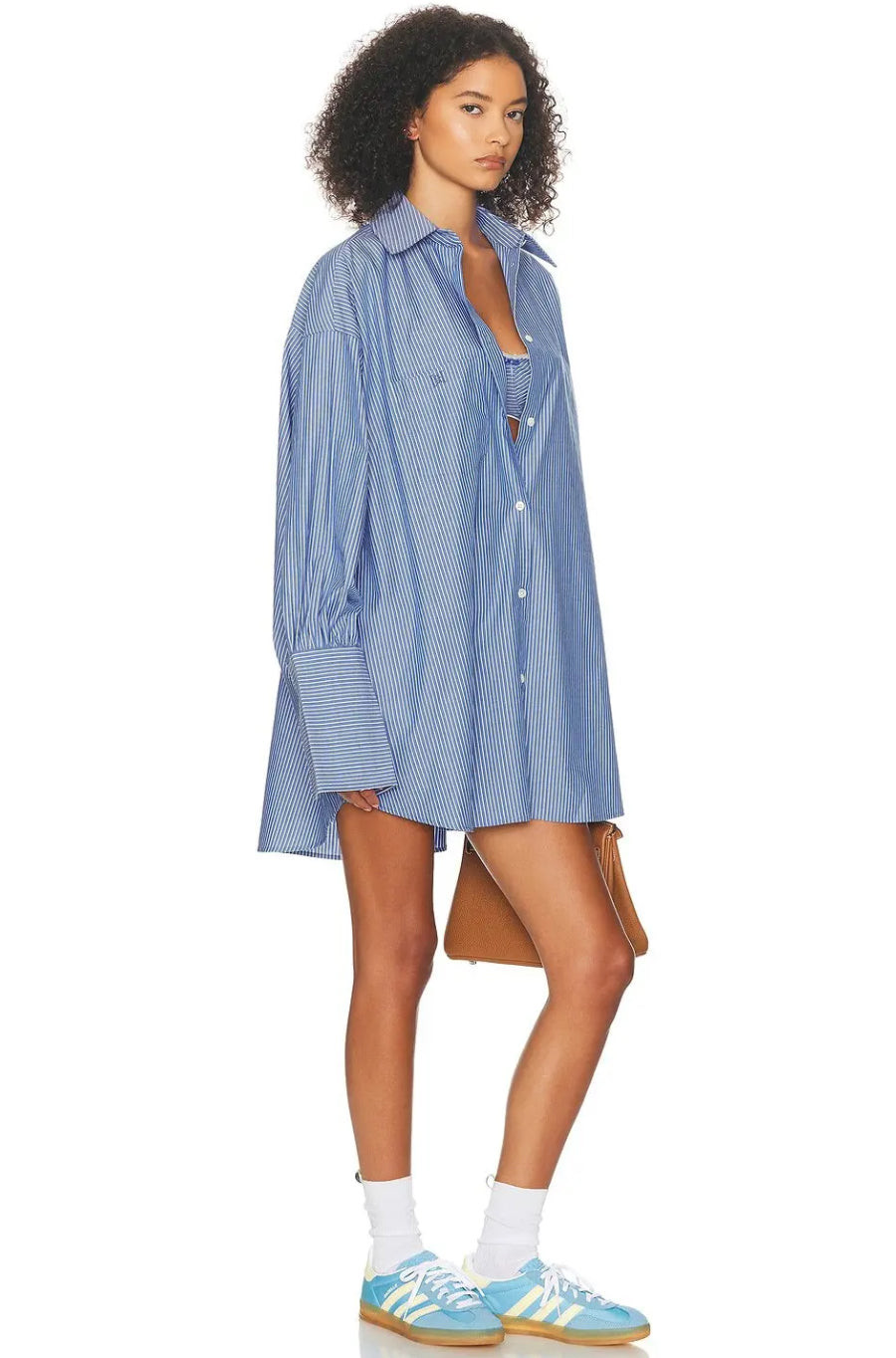 HS Pinstripe Poplin Long Sleeve Oversized Shirt | Shorts | Set