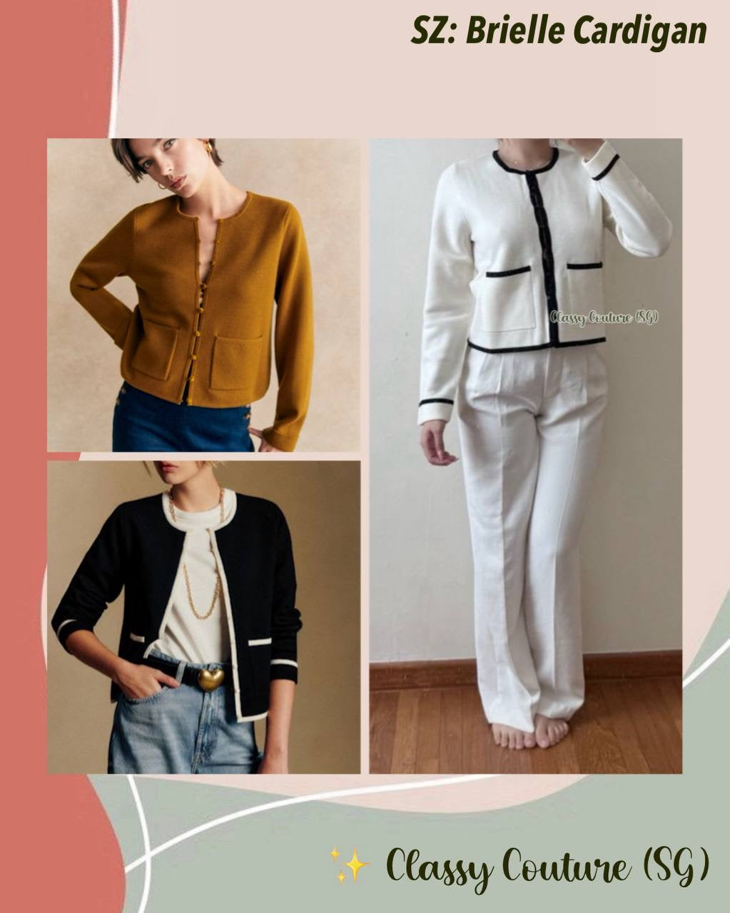 3 Colors! SZ Brielle Merino Wool Cardigan