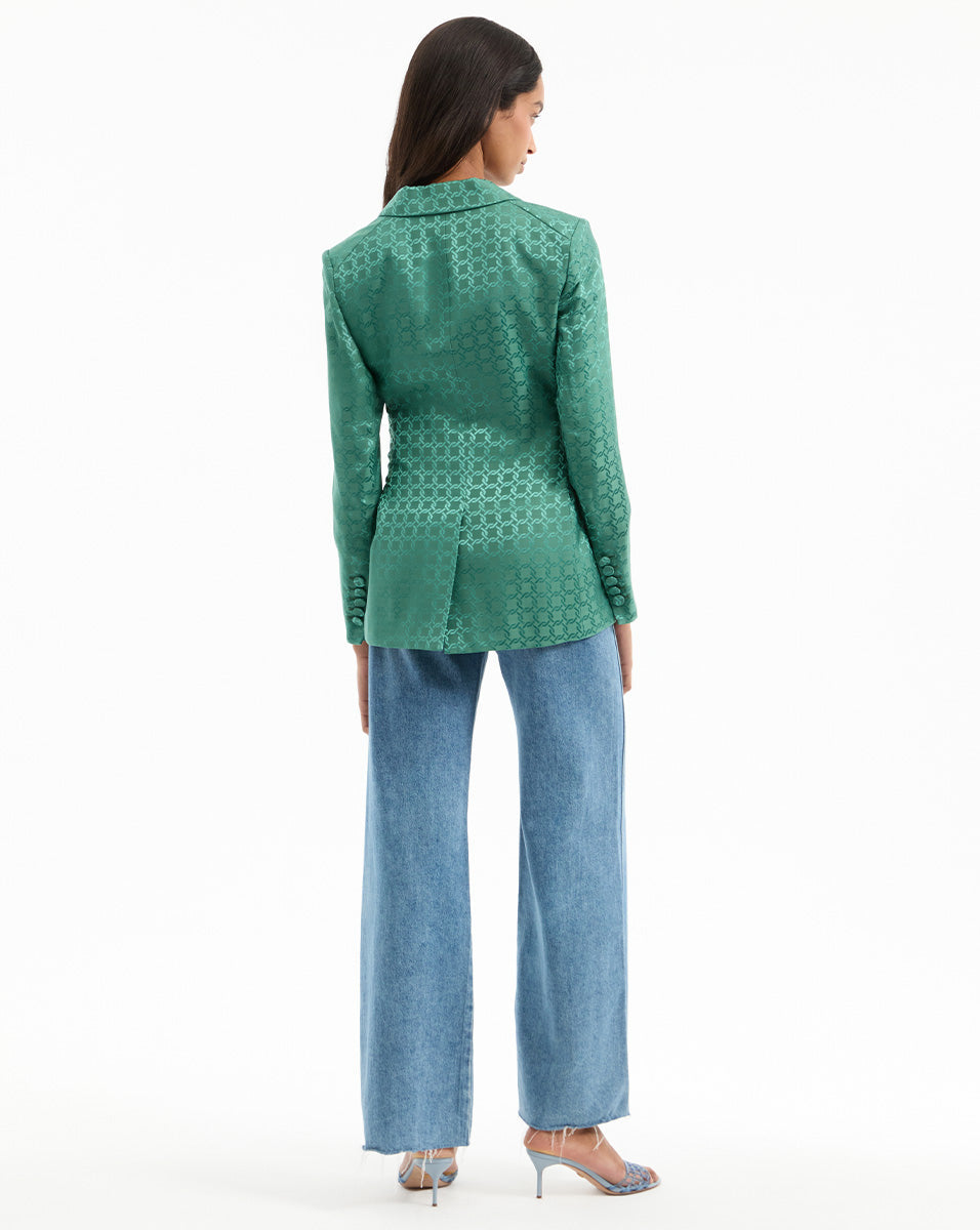 VB Issel Wrap Jacket | Colter Pant | Geometric Viscose-Silk Set