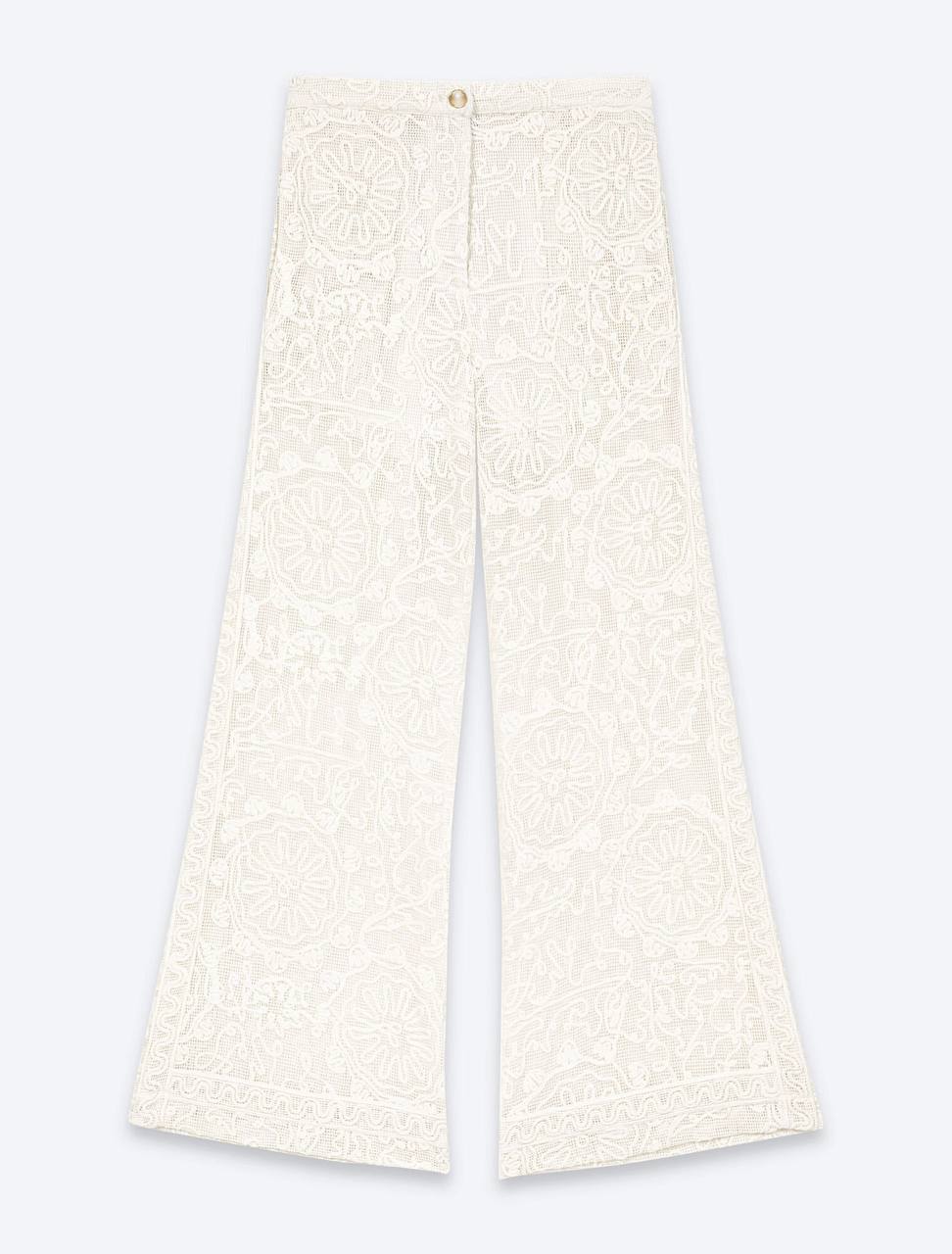 MJ Laros Guipure Lace Sleeveless Jacket Vest Top | Paros Trousers Pant | Cotton Set