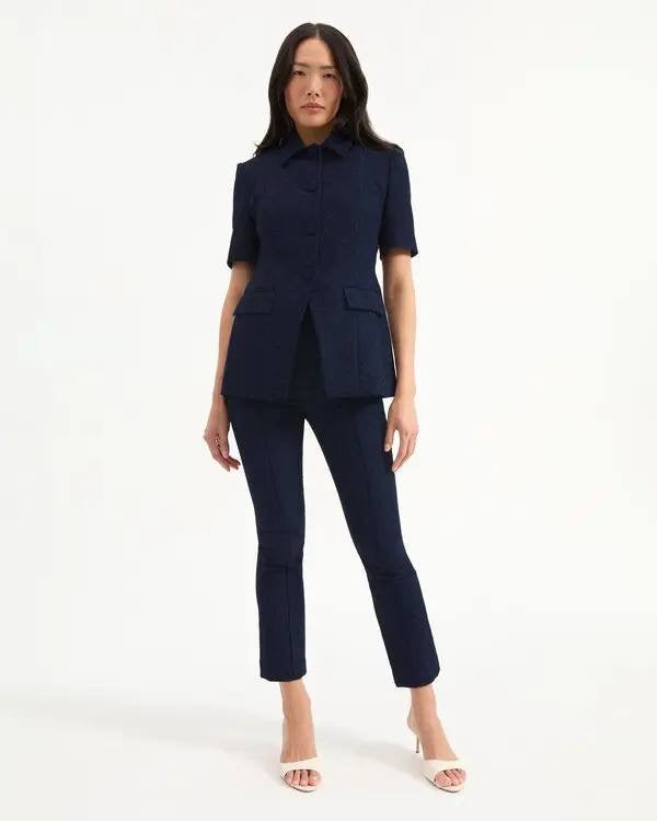 VB Bodie Jacket Top | Dell Pants | Navy Jacquard Set