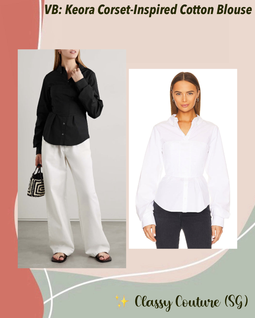 VB Keora Corset-Inspired Cotton Blouse Shirt