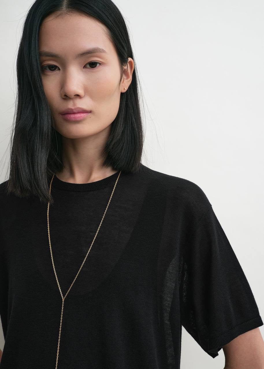 TOT Lyocell-Cashmere Oversized Tee Knit Long Shirt