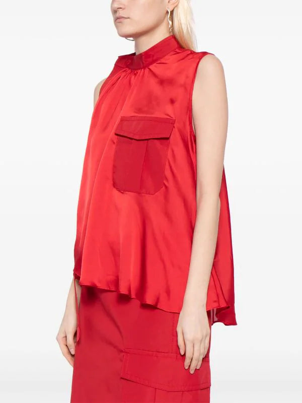 SC Asymmetric Satin Blouse Top