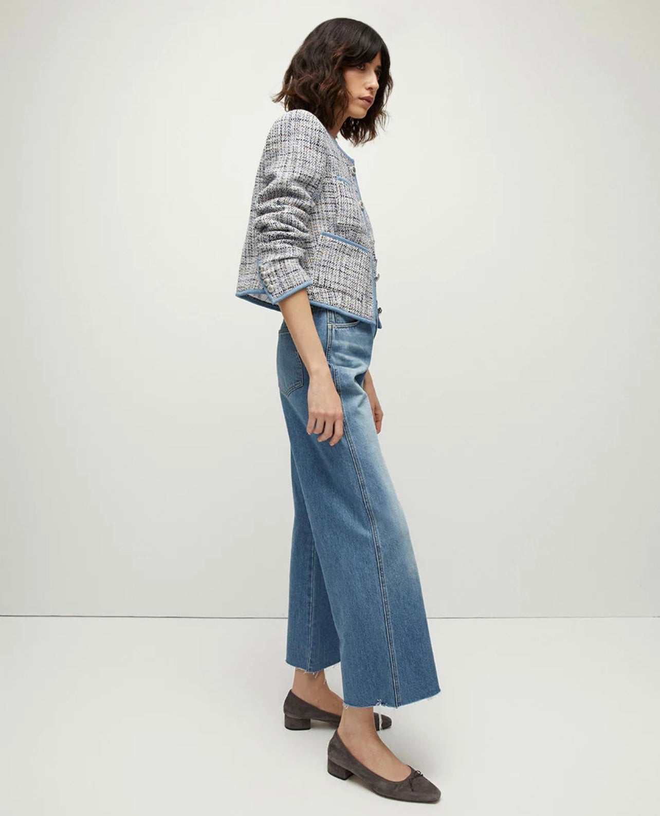 VB Darla Tweed Jacket in Blue Multi