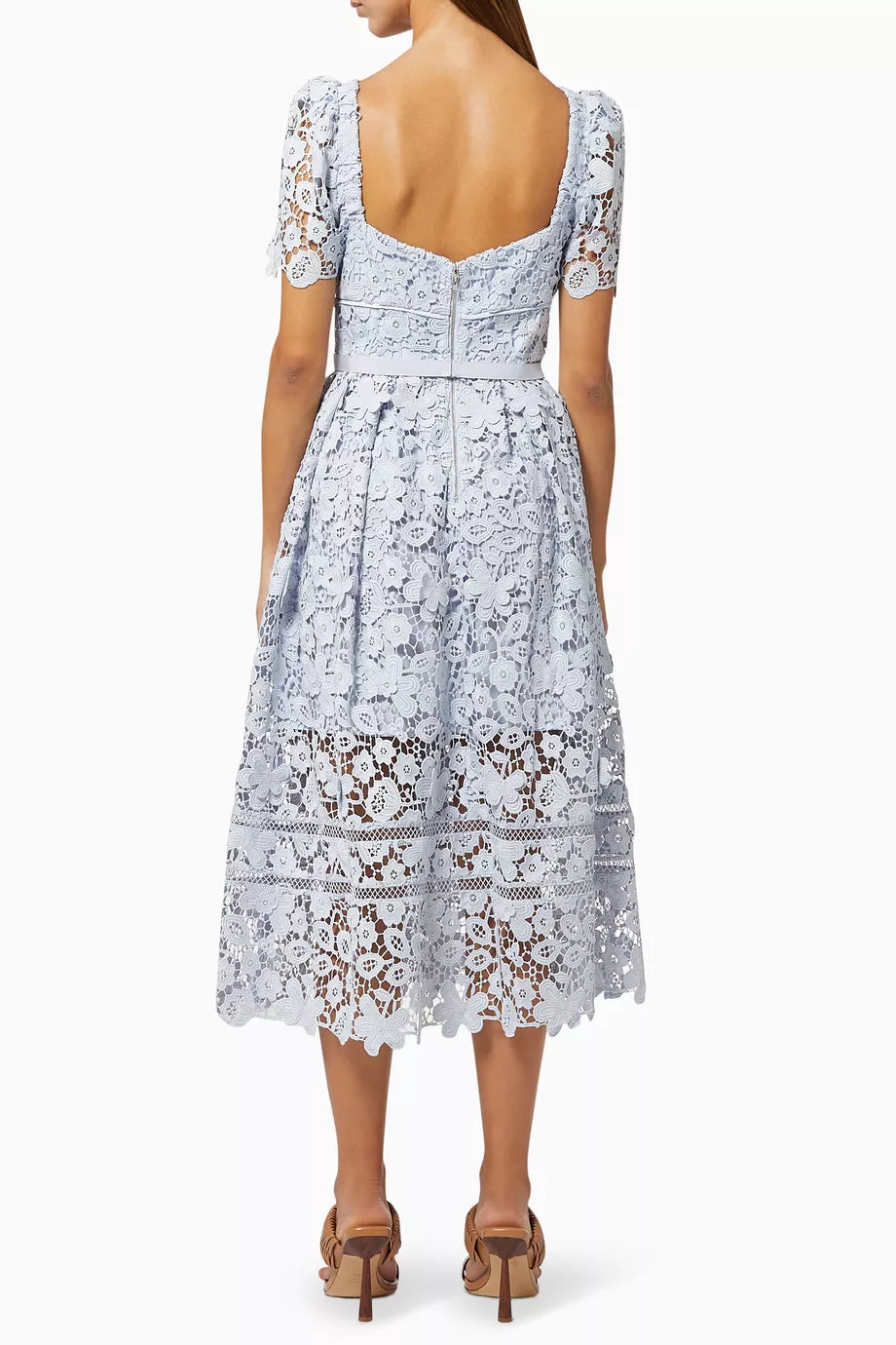 SALE! SP Blue Guipure Lace Midi Dress