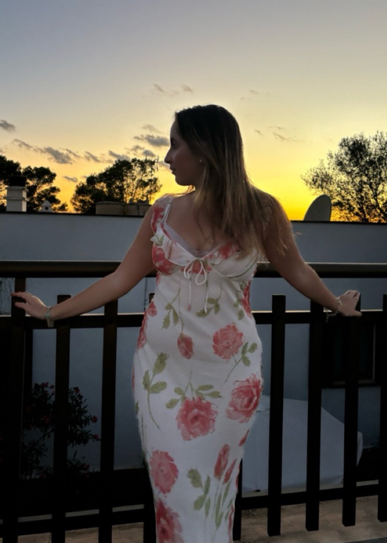 RP Gemma Silk Midi Dress in Pink Floyd Floral