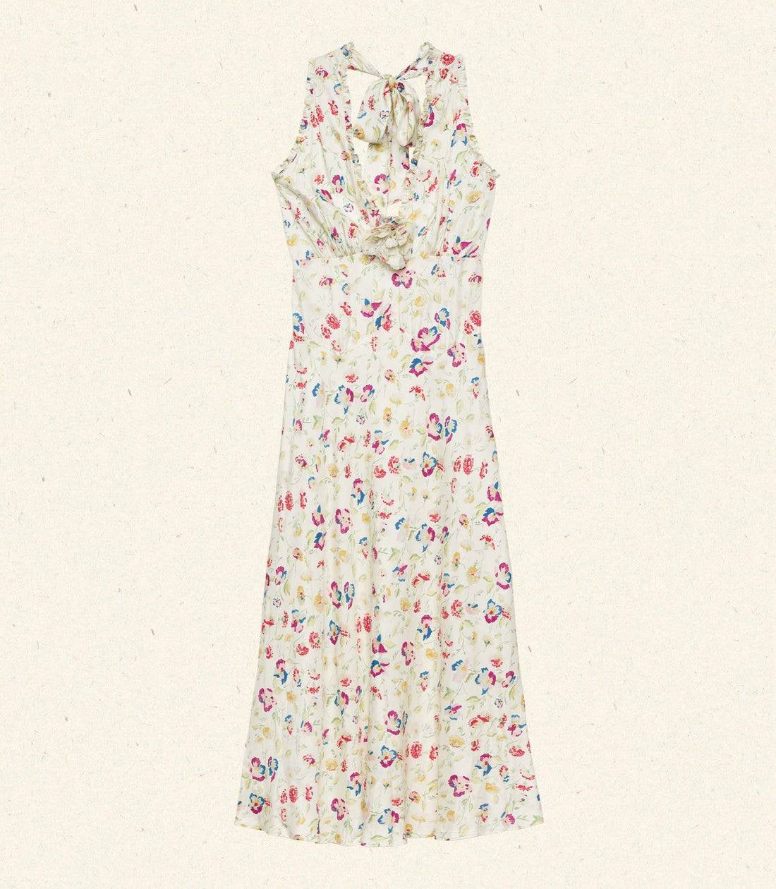 DN Mazarin Silk-Viscose Halter Midi Dress
