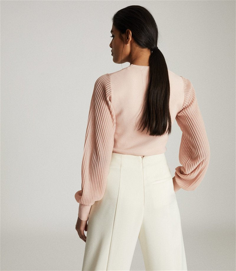 RS Rosalie Scoop Neck | Savannah V Neck Sheer Sleeve Top