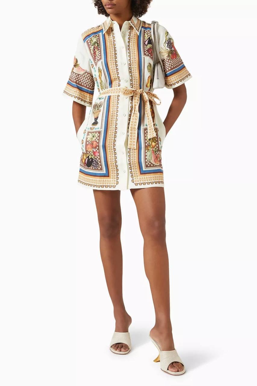 ALM Mercado Linen Shirtdress Mini Dress