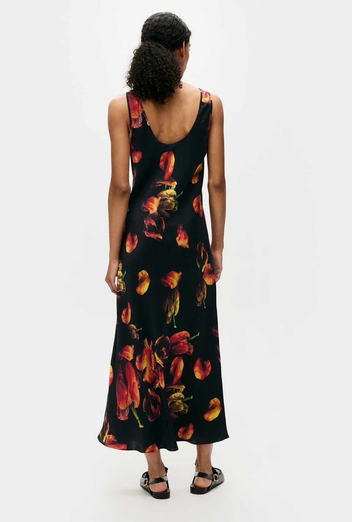 SL Scoop Neck Silk Midi Dress: Aster | Phosphate | Bespoke White | Tulipa Dew | Tulipa Black