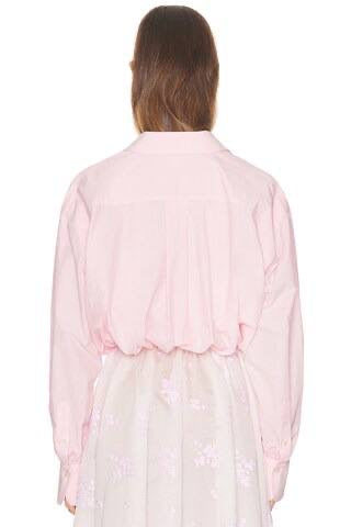 HS Bubble Button-Down Cropped Tech Poplin Shirt