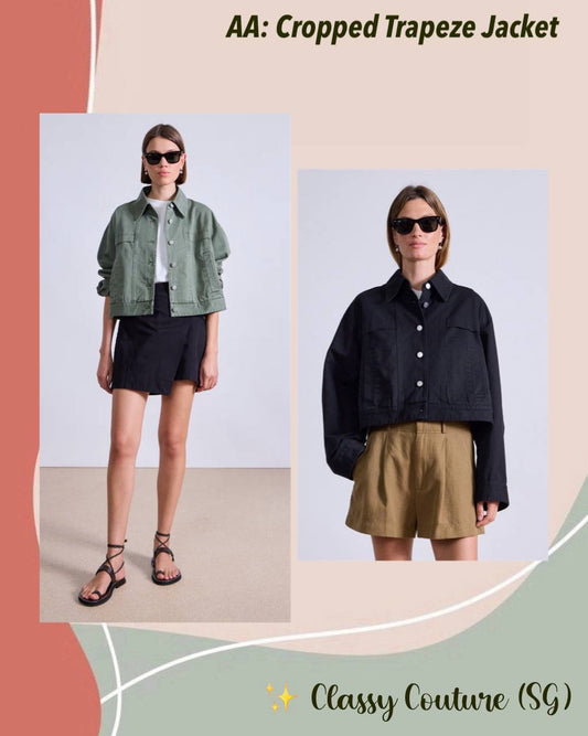 AA Cropped Trapeze Cotton Jacket