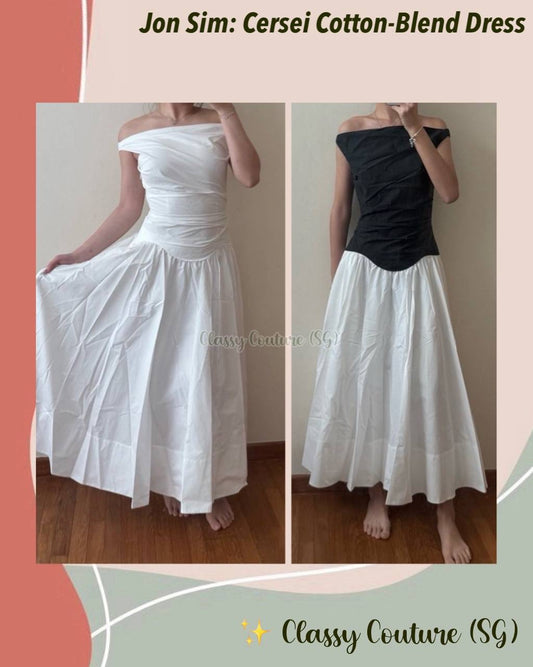 Restock! JS Cersei Off Shoulder Cotton-Blend Midi Maxi Dress