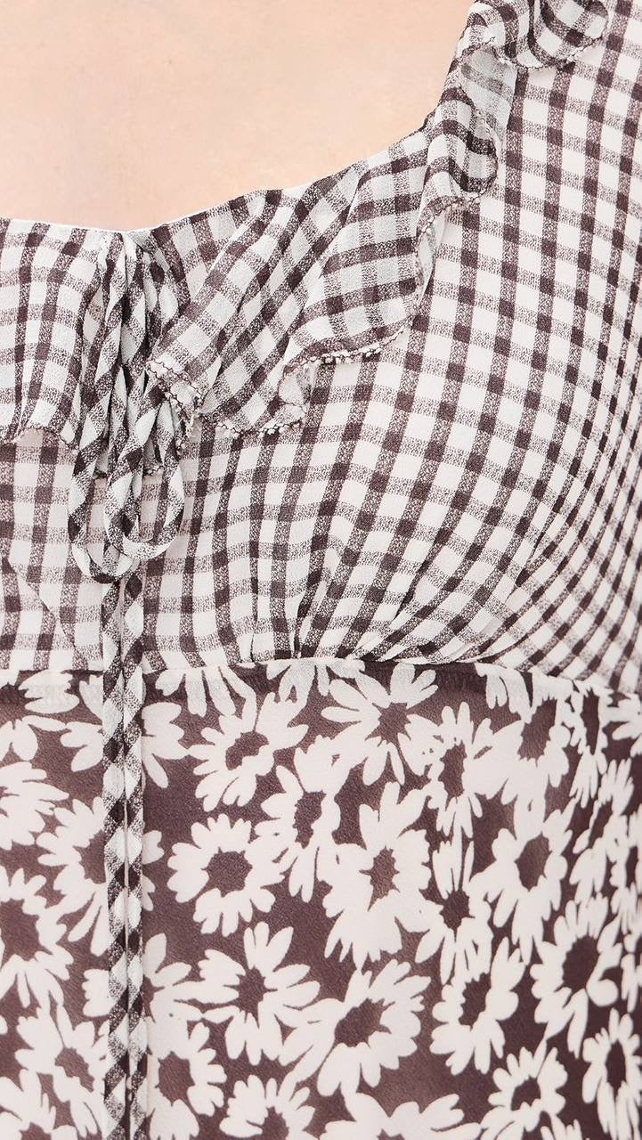 SALE! RA Dahlia Viscose Maxi Dress in Check/Floral