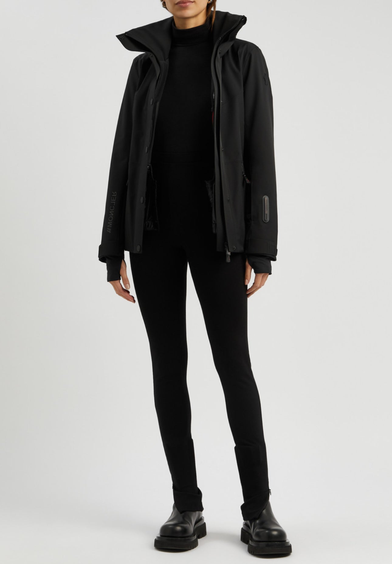 MC Hainet Belted Ski Jacket in Black & Blue