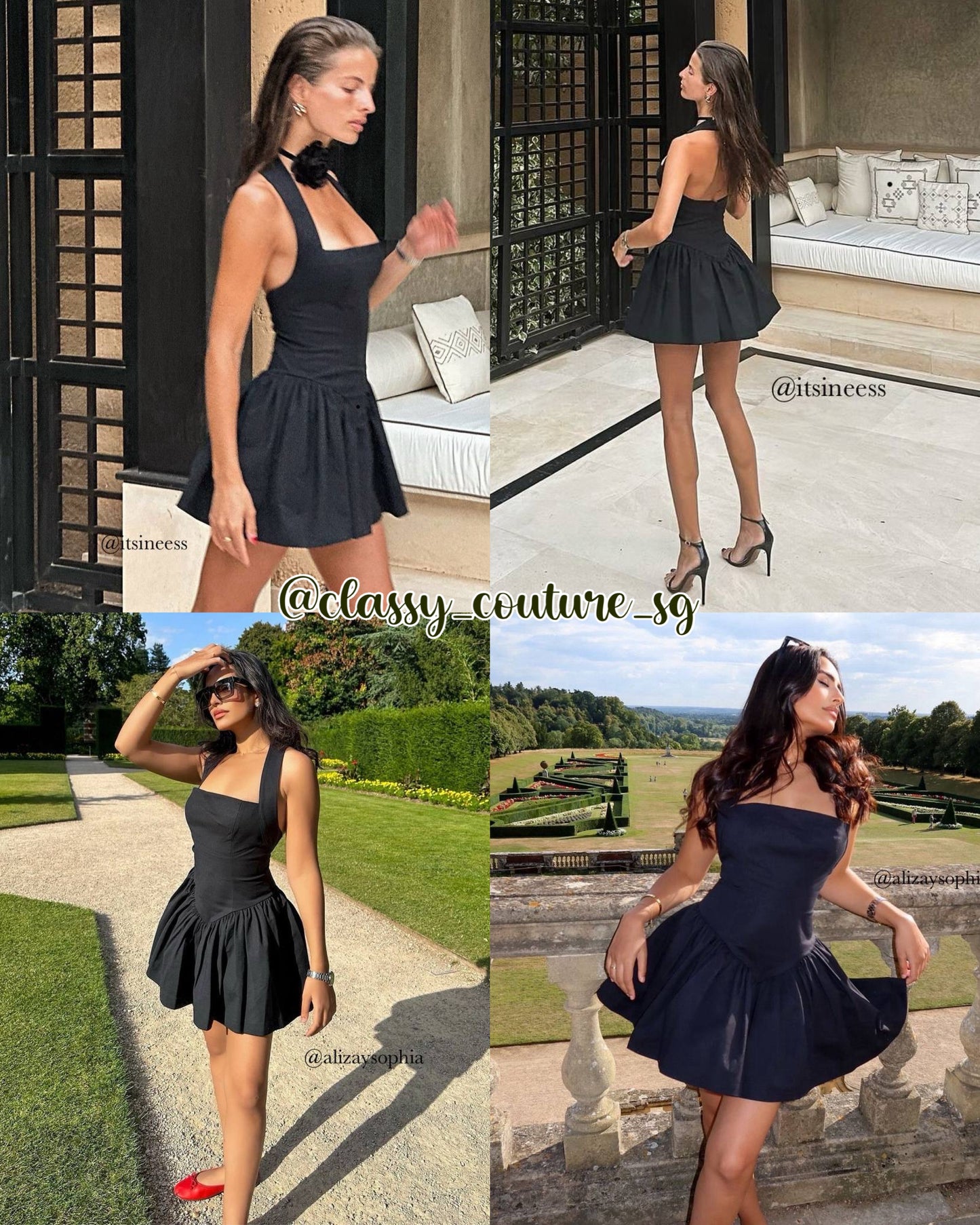 BEST! HS Faille Stretch-Cotton Halter Mini Dress
