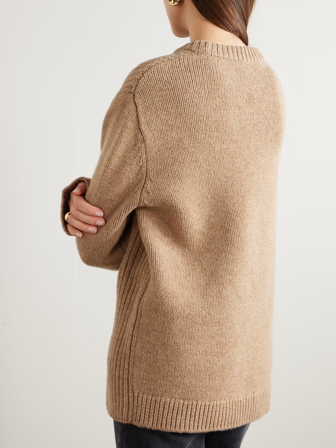Tot Panelled Ribbed Wool Sweater Pullover